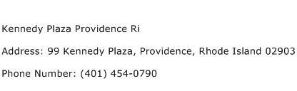 Kennedy Plaza Providence Ri Address Contact Number