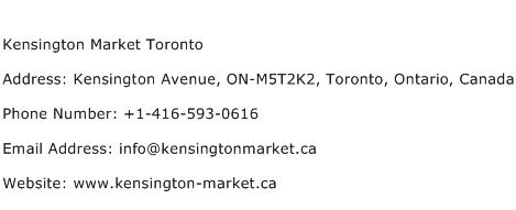 Kensington Market Toronto Address Contact Number