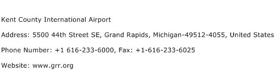 Kent County International Airport Address Contact Number