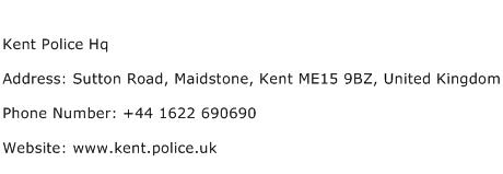 Kent Police Hq Address Contact Number