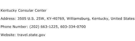 Kentucky Consular Center Address Contact Number