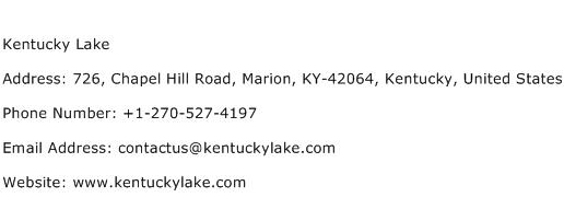 Kentucky Lake Address Contact Number