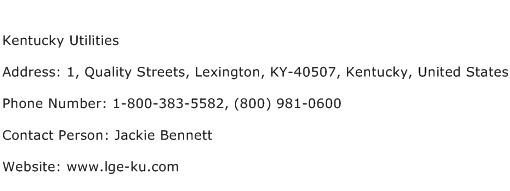 Kentucky Utilities Address Contact Number