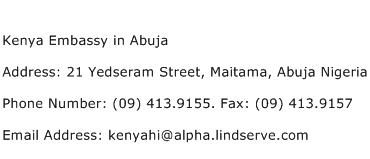 Kenya Embassy in Abuja Address Contact Number