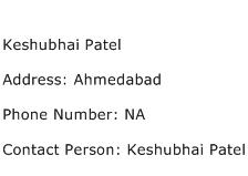 Keshubhai Patel Address Contact Number