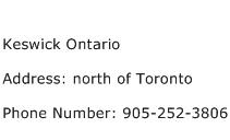 Keswick Ontario Address Contact Number