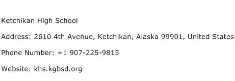 Ketchikan High School Address Contact Number