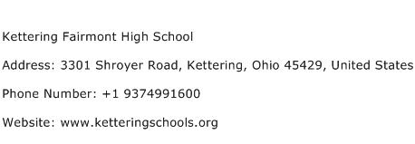 Kettering Fairmont High School Address Contact Number