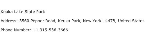 Keuka Lake State Park Address Contact Number