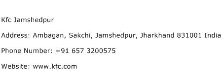Kfc Jamshedpur Address Contact Number