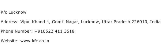 Kfc Lucknow Address Contact Number