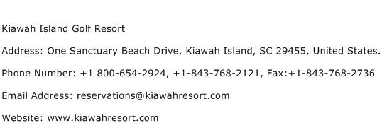 Kiawah Island Golf Resort Address Contact Number