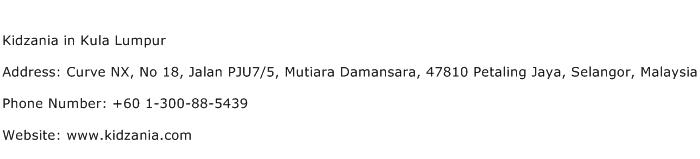 Kidzania in Kula Lumpur Address Contact Number