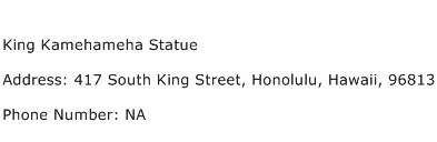 King Kamehameha Statue Address Contact Number