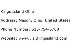 Kings Island Ohio Address Contact Number