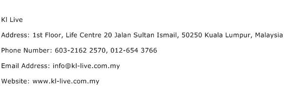 Kl Live Address Contact Number