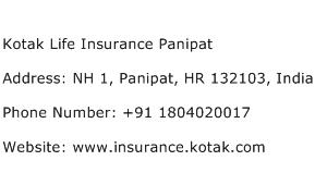 Kotak Life Insurance Panipat Address Contact Number