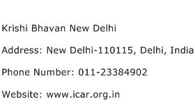 Krishi Bhavan New Delhi Address Contact Number