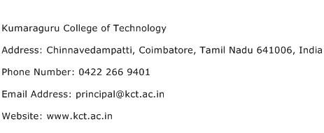Kumaraguru College of Technology Address Contact Number