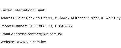 Kuwait International Bank Address Contact Number
