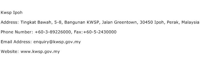Kwsp Ipoh Address Contact Number