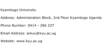 Kyambogo University Address Contact Number