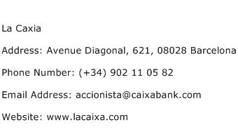 La Caxia Address Contact Number