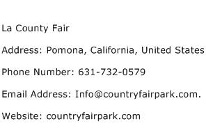 La County Fair Address Contact Number