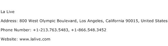 La Live Address Contact Number