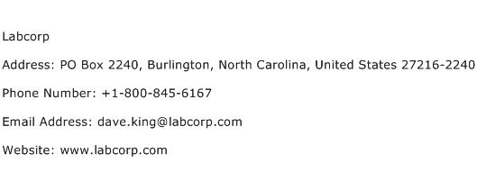 Labcorp Address Contact Number