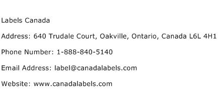 Labels Canada Address Contact Number