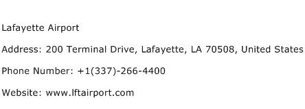 Lafayette Airport Address Contact Number