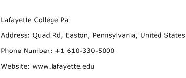 Lafayette College Pa Address Contact Number
