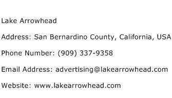 Lake Arrowhead Address Contact Number