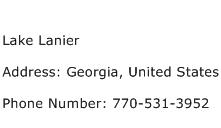 Lake Lanier Address Contact Number