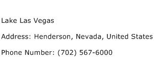 Lake Las Vegas Address Contact Number