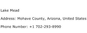 Lake Mead Address Contact Number