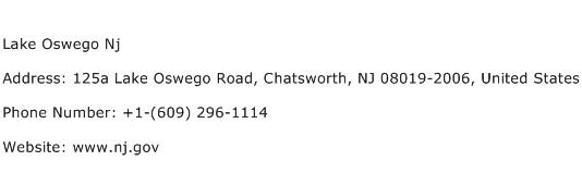 Lake Oswego Nj Address Contact Number