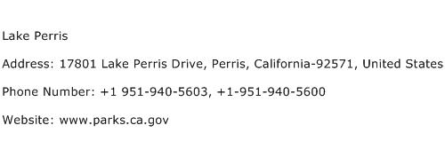 Lake Perris Address Contact Number
