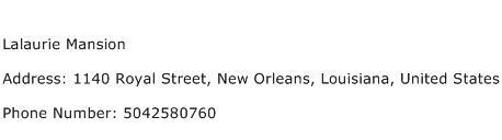 Lalaurie Mansion Address Contact Number