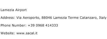Lamezia Airport Address Contact Number