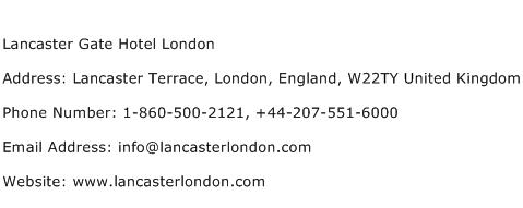 Lancaster Gate Hotel London Address Contact Number