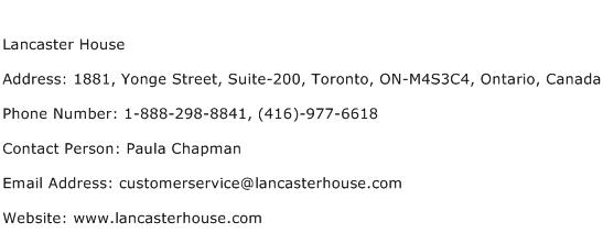 Lancaster House Address Contact Number