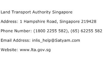 Land Transport Authority Singapore Address Contact Number