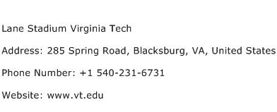 Lane Stadium Virginia Tech Address Contact Number
