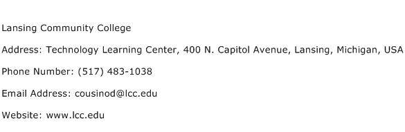 Lansing Community College Address Contact Number