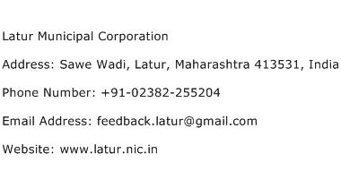 Latur Municipal Corporation Address Contact Number