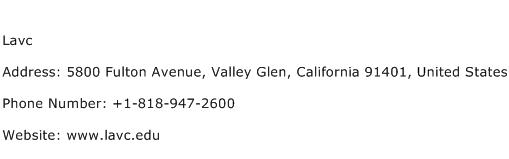 Lavc Address Contact Number