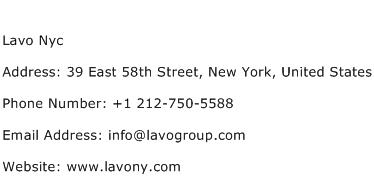 Lavo Nyc Address Contact Number