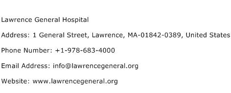 Lawrence General Hospital Address Contact Number